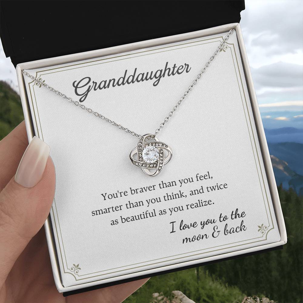 To My Granddaughter Love Knot Necklace – Braver Than You Feel — product image 21