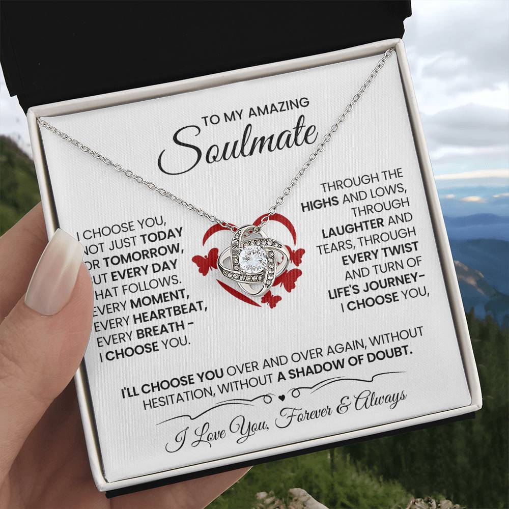 To My Amazing Soulmate Love Knot Necklace – I Choose You Always — product image 5