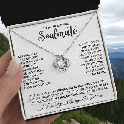 To My Soulmate Love Knot Necklace – My Missing Piece — product thumbnail 5