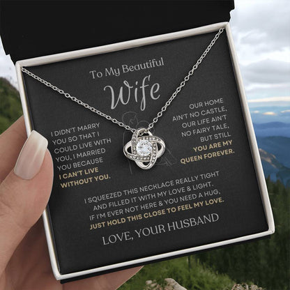 To My Beautiful Wife Love Knot Necklace – I Can't Live Without You — product thumbnail 5