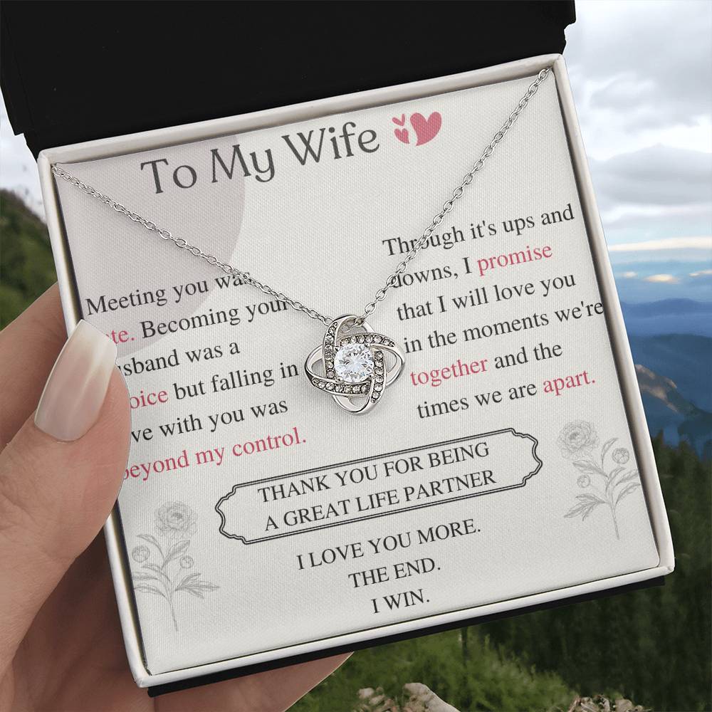 To My Wife Love Knot Necklace – My Great Life Partner