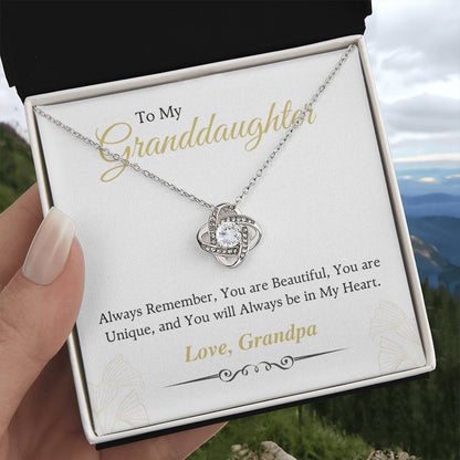 To My Granddaughter Love Knot Necklace – Always in My Heart — product thumbnail 5