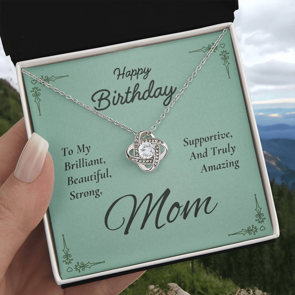 Birthday Love Knot Necklace for Mom – Brilliant & Strong