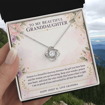 Love Knot Necklace for Granddaughter from Grandma – Sweet 16 Keepsake — product thumbnail 5