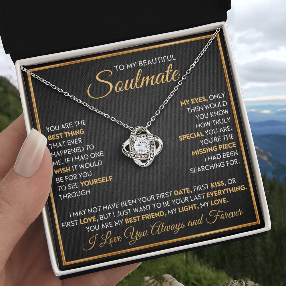 To My Beautiful Soulmate Love Knot Necklace – Missing Piece — product image 5