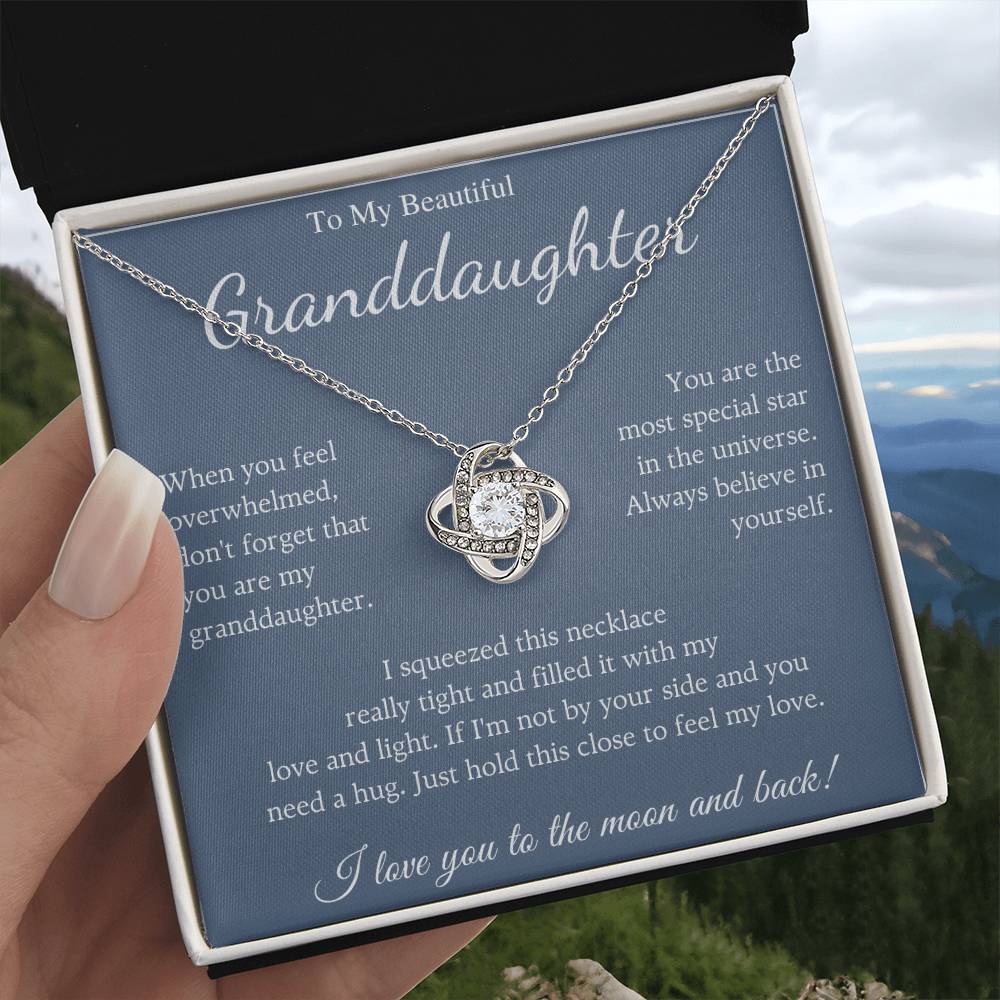To My Granddaughter Love Knot Necklace – When You Feel Alone, Remember My Love — product image 4