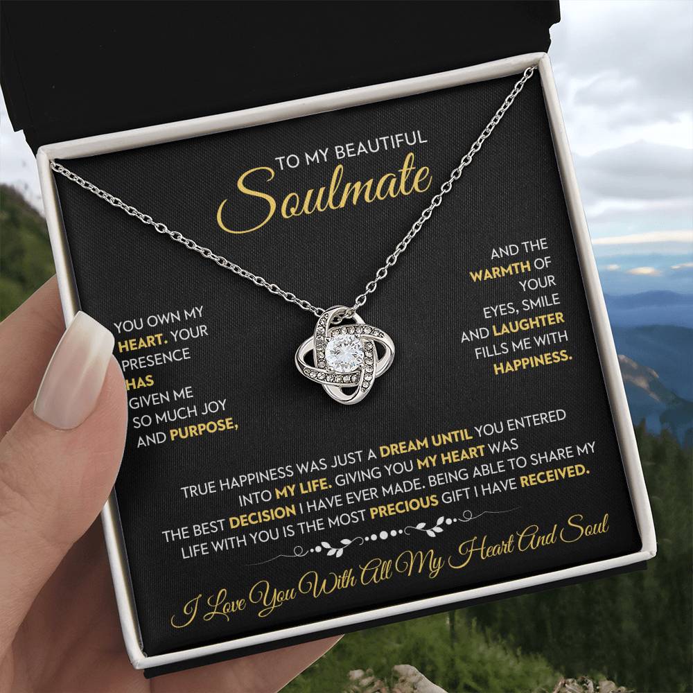 To My Beautiful Soulmate Love Knot Necklace – My Heart's Joy — product image 4