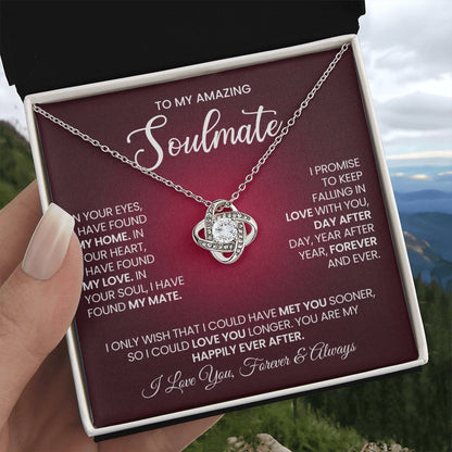 To My Amazing Soulmate Love Knot Necklace – My Happily Ever After — product thumbnail 5