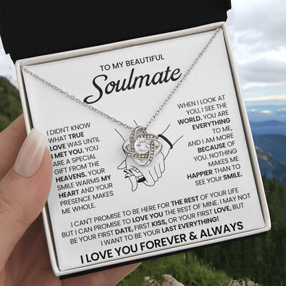 To My Beautiful Soulmate Love Knot Necklace – My Special Gift — product thumbnail 4