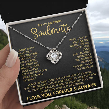 To My Amazing Soulmate Love Knot Necklace – Gift From Heaven — product thumbnail 5