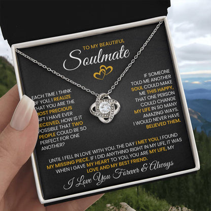 To My Beautiful Soulmate Love Knot Necklace – Precious Gift — product thumbnail 5