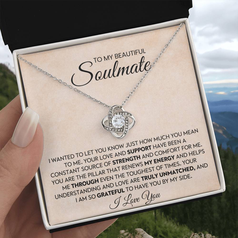 To My Beautiful Soulmate Love Knot Necklace – My Pillar of Strength — product image 5