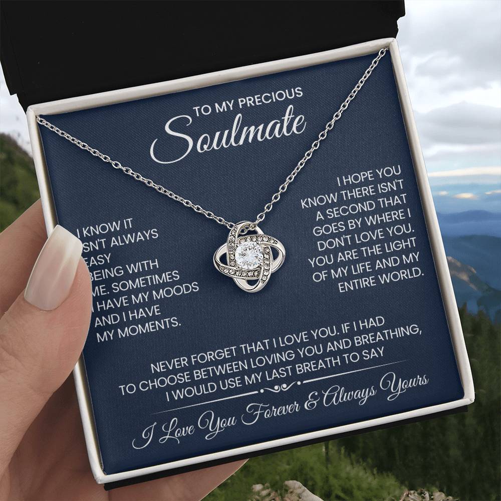 To My Precious Soulmate Love Knot Necklace – Never Forget My Love — product image 5