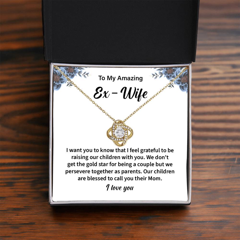 To My Amazing EX Wife Gifts Beautiful Love Knot Necklace with Card for