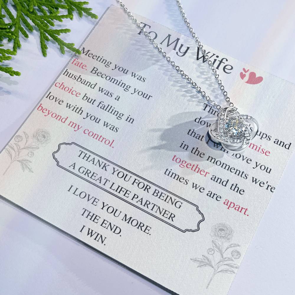 To My Wife Love Knot Necklace – My Great Life Partner