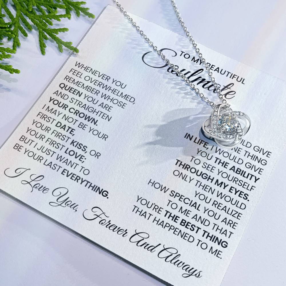 To My Beautiful Soulmate Love Knot Necklace – Straighten Your Crown — product image 25