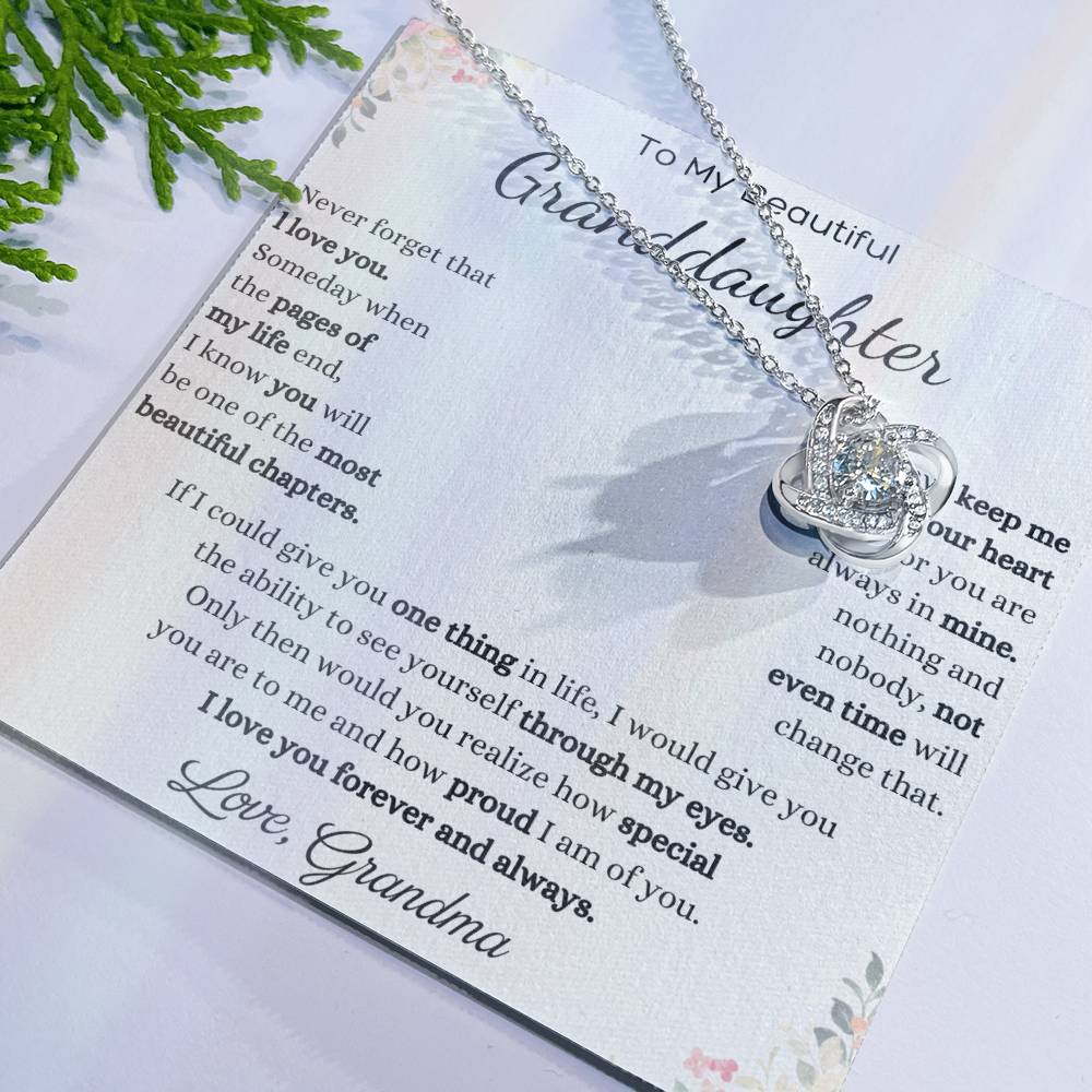 To My Granddaughter Love Knot Necklace – Never Forget I Love You — product image 26