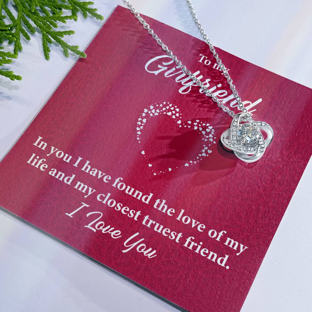 To My Truest Girlfriend Love Knot Necklace - My Gorgeous Girlfriend Ne