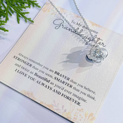 To My Granddaughter Love Knot Necklace – Always Remember You Are Loved — product thumbnail 7