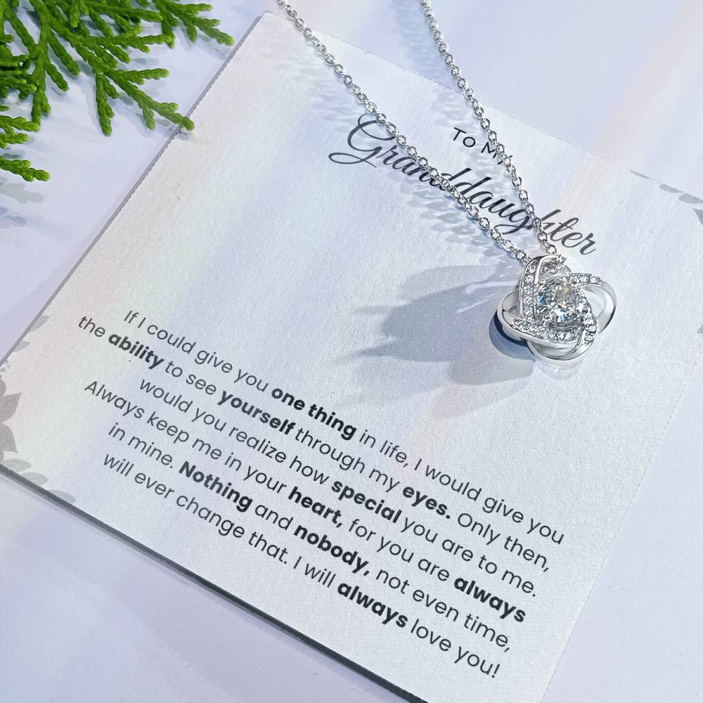 To My Granddaughter Love Knot Necklace – If I Could Give You the World — product image 7