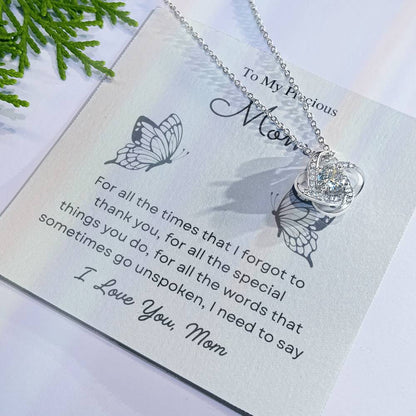 To My Mom Love Knot Necklace – Words That Go Unspoken