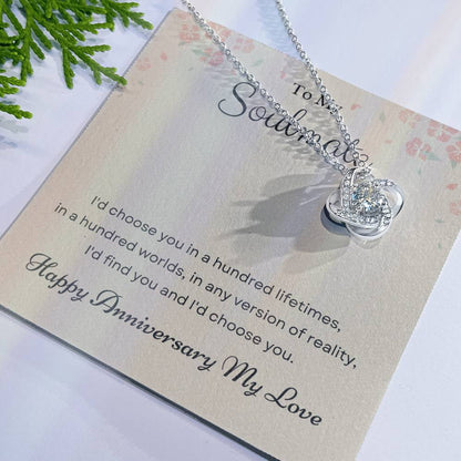 Anniversary Love Knot Necklace for Soulmate – Choose You Always