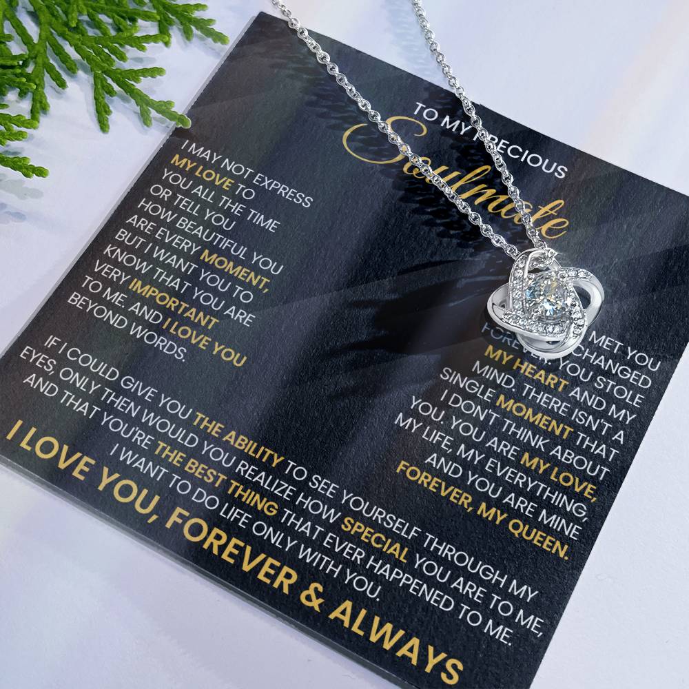 To My Precious Soulmate Love Knot Necklace – You Stole My Heart — product image 25