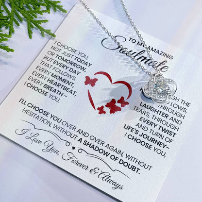 To My Amazing Soulmate Love Knot Necklace – I Choose You Always — product thumbnail 26