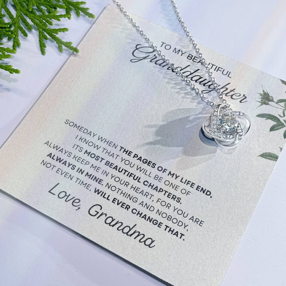 To My Granddaughter Love Knot Necklace – When the Pages Turn — product image 25