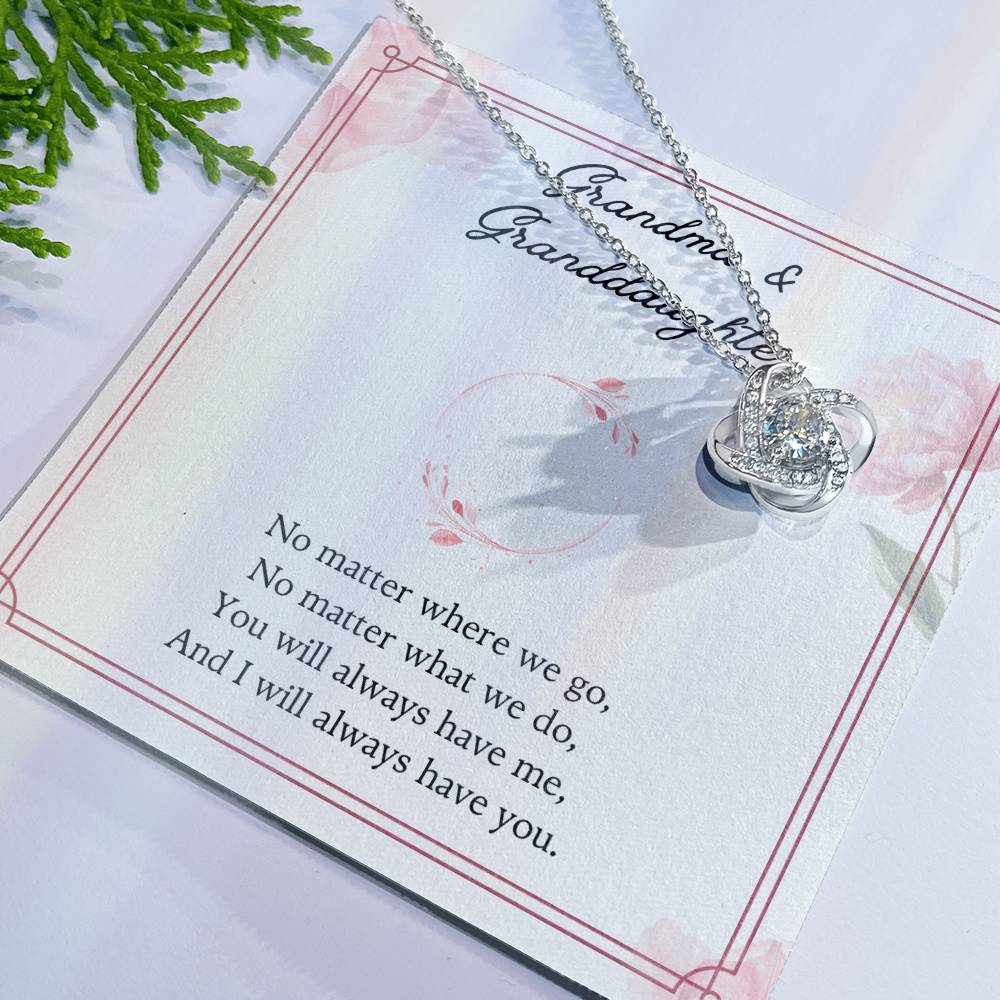 To My Granddaughter Love Knot Necklace – No Matter Where We Go — product image 26