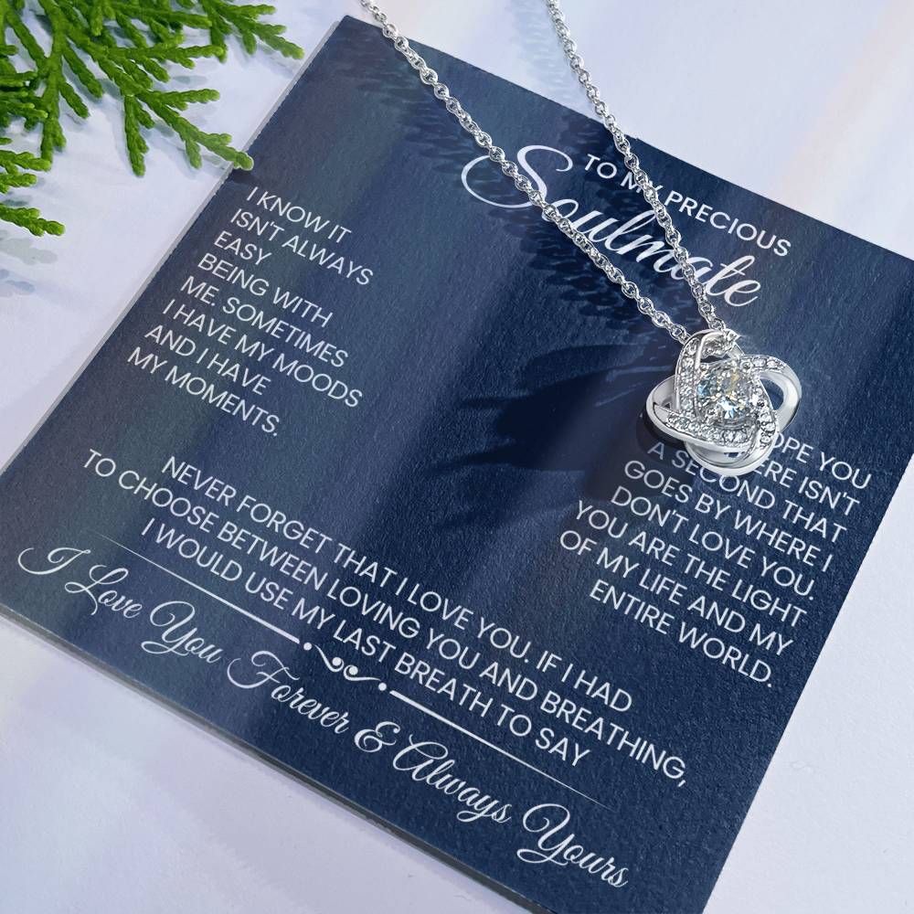 To My Precious Soulmate Love Knot Necklace – Never Forget My Love — product image 7