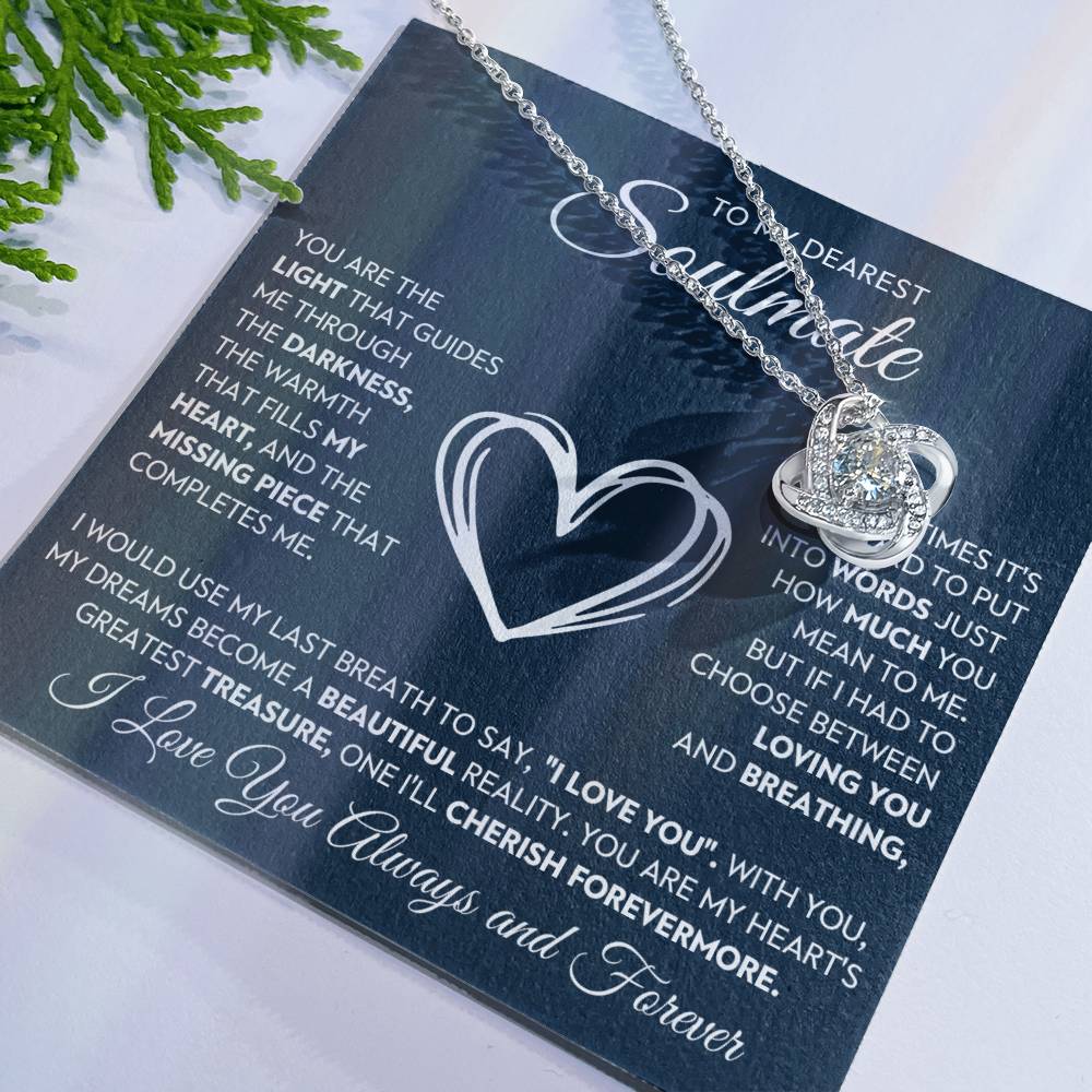 To My Dearest Soulmate Love Knot Necklace – You Complete Me — product image 27