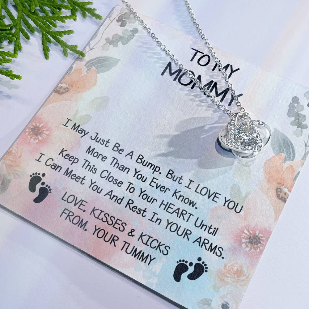 Mommy Gift Love Knot Necklace With Beautiful Message Card for New Momm