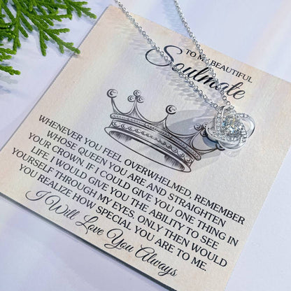To My Beautiful Soulmate Love Knot Necklace – See Yourself Through My Eyes — product thumbnail 7