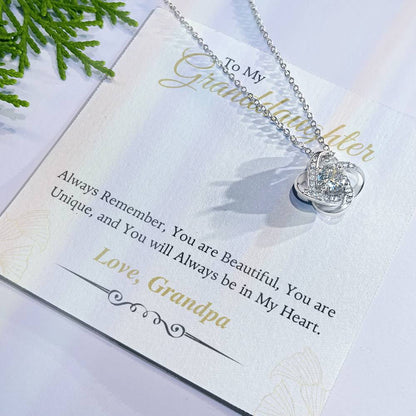 To My Granddaughter Love Knot Necklace – Always in My Heart — product thumbnail 7