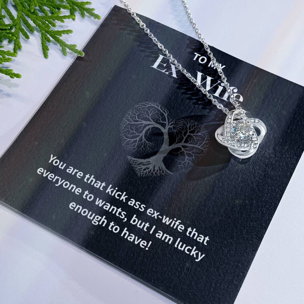 To My EX- Wife Gifts Beautiful Love Knot Necklace with Card for Ex-Wif