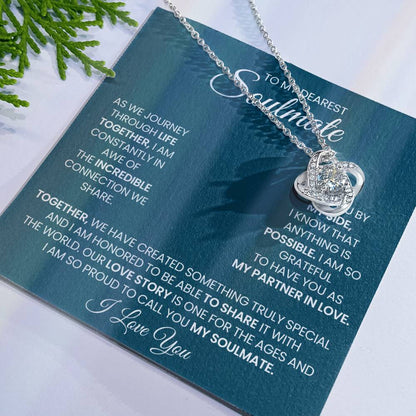 To My Dearest Soulmate Love Knot Necklace – Incredible Connection — product thumbnail 7