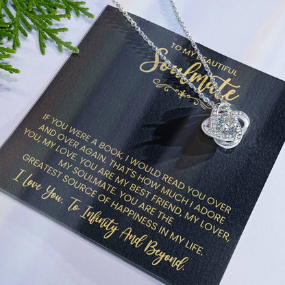 To My Beautiful Soulmate Love Knot Necklace – My Greatest Happiness — product thumbnail 7