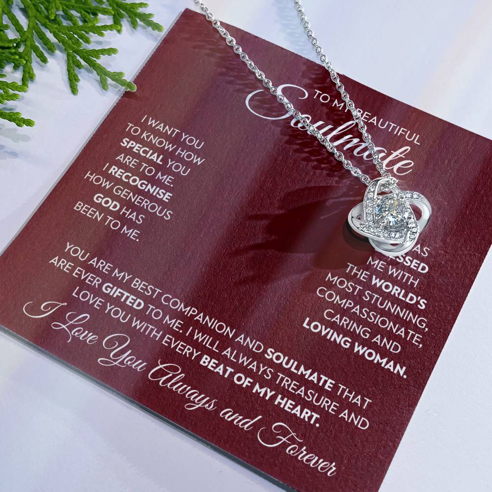 To My Beautiful Soulmate Love Knot Necklace – My Blessed Gift — product image 7