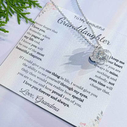 To My Beautiful Granddaughter Love Knot Necklace – Never Forget I Love You — product thumbnail 26