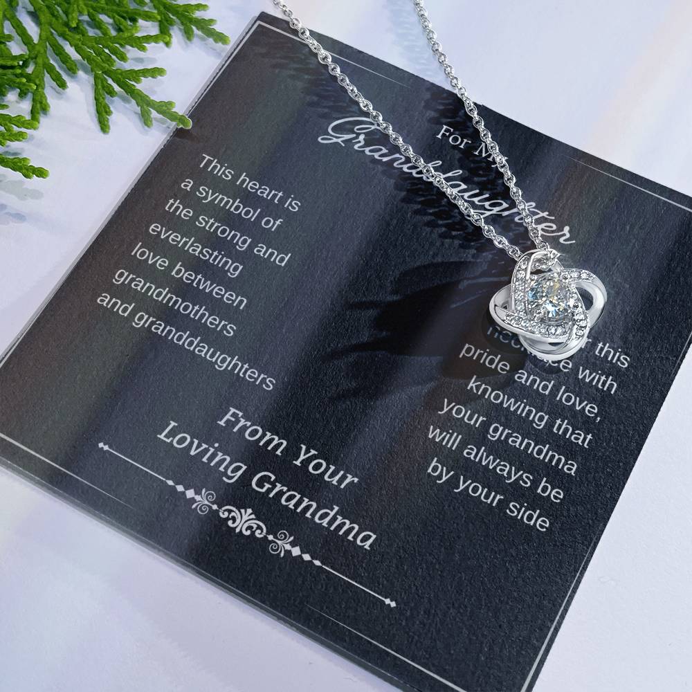 To My Granddaughter Love Knot Necklace – A Heart Full of Love — product image 7