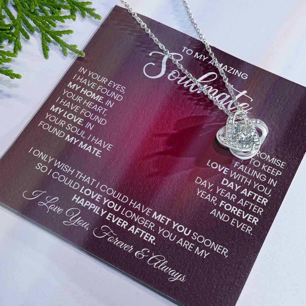 To My Amazing Soulmate Love Knot Necklace – My Happily Ever After — product image 7