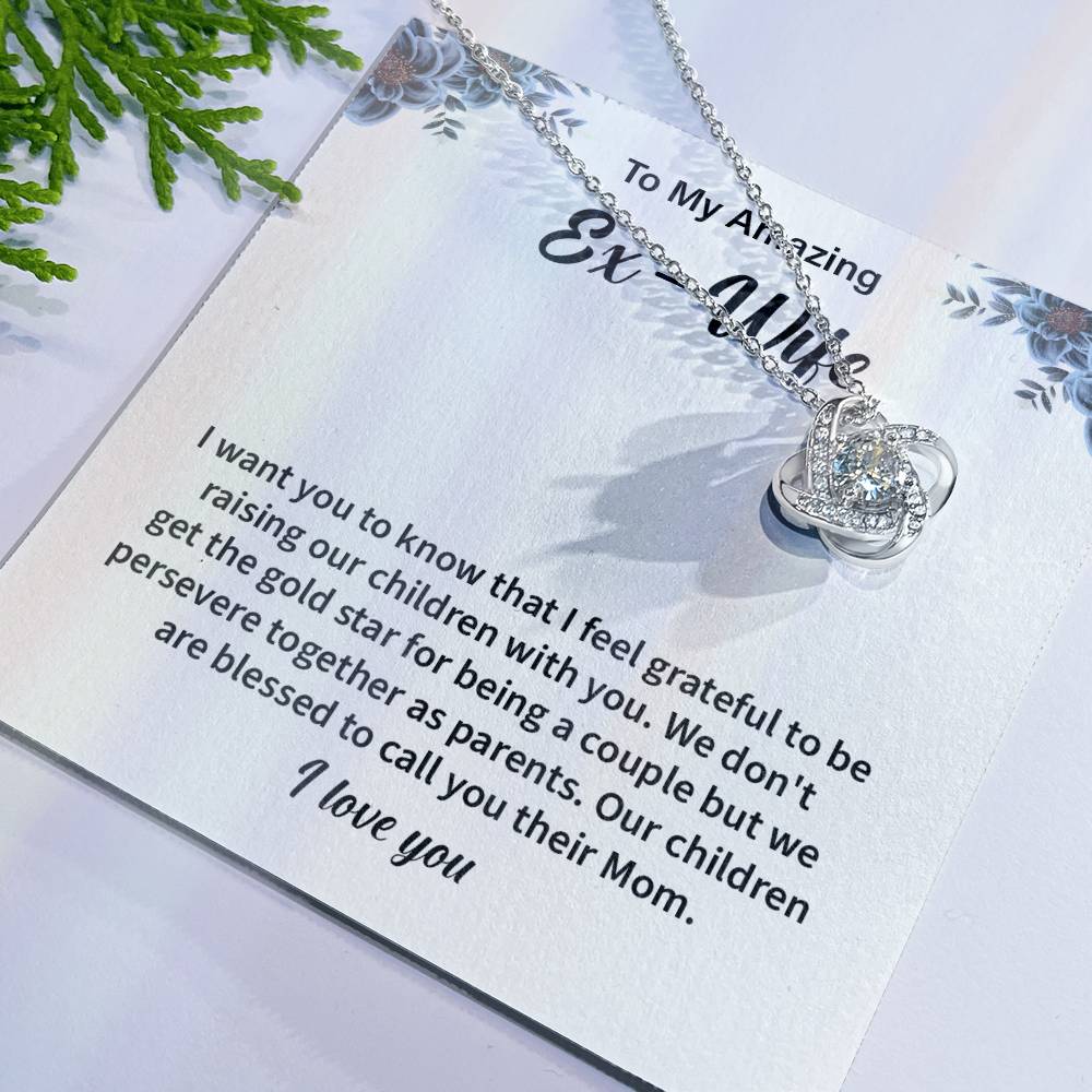 To My Amazing EX Wife Gifts Beautiful Love Knot Necklace with Card for