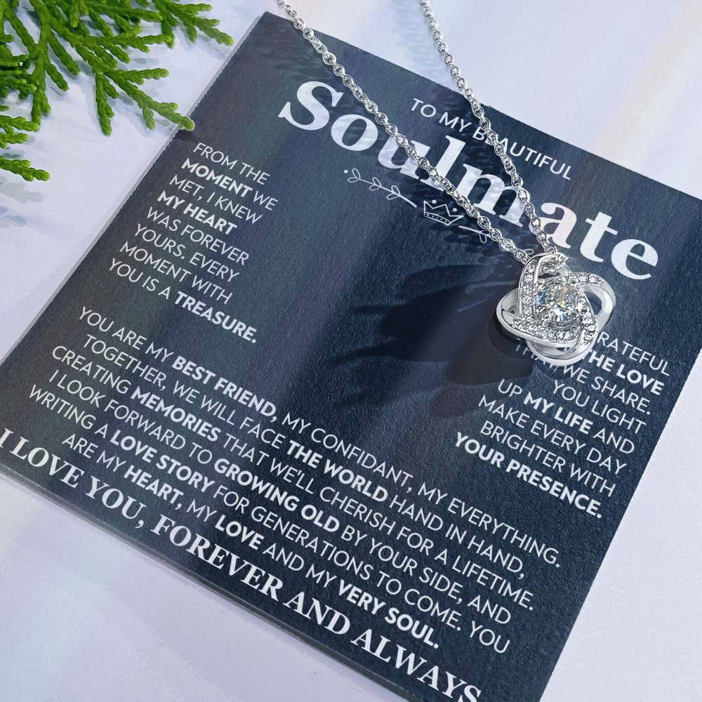 To My Beautiful Soulmate Love Knot Necklace – Together Hand in Hand — product image 7