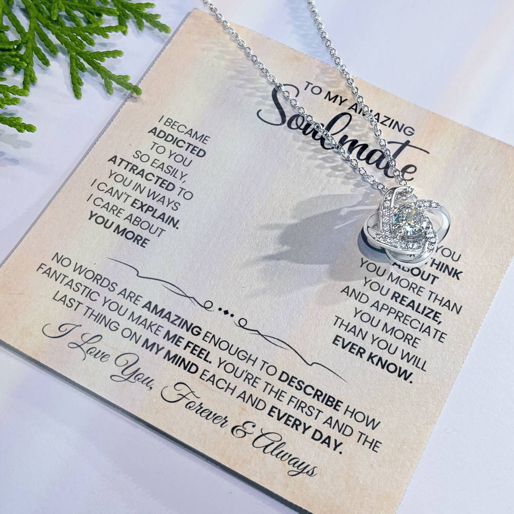 To My Amazing Soulmate Love Knot Necklace – More Than You Know — product image 25