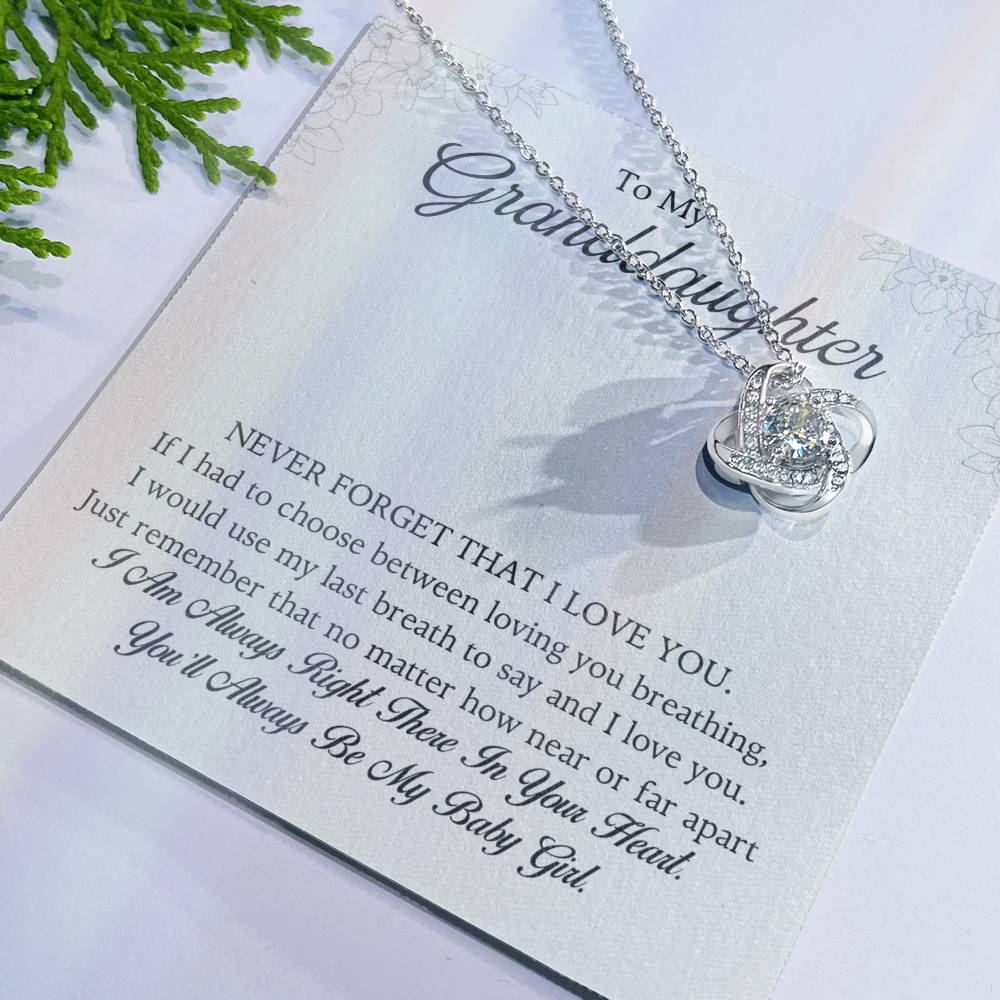 To My Granddaughter Love Knot Necklace – Never Forget My Love — product image 7