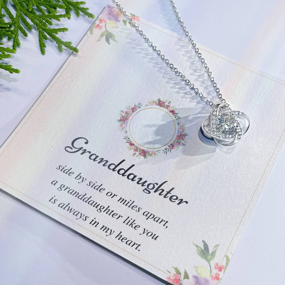 To My Granddaughter Love Knot Necklace – Side by Side or Miles Apart — product image 26
