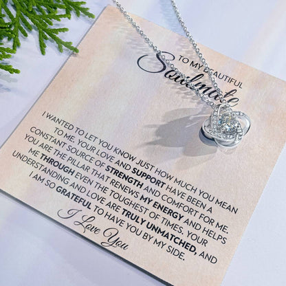 To My Beautiful Soulmate Love Knot Necklace – My Pillar of Strength — product thumbnail 25
