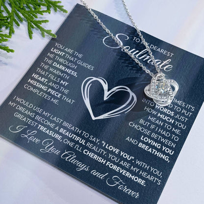 To My Dearest Soulmate Love Knot Necklace – You Complete Me — product thumbnail 7