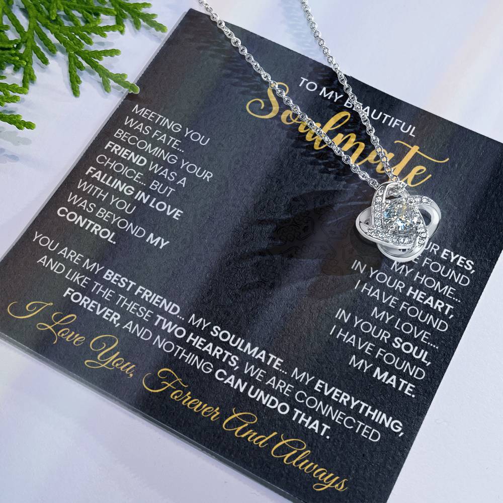 To My Beautiful Soulmate Love Knot Necklace – Connected Forever — product image 24